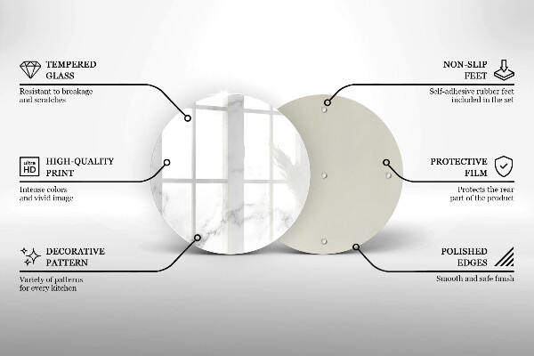 Kuchynská doska veľká zo skla Moderný mramor