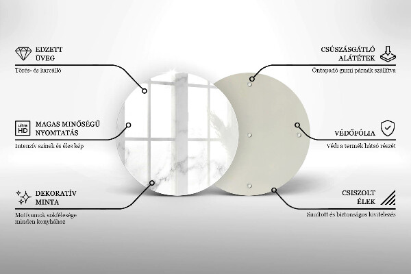 Kuchynská doska veľká zo skla Moderný mramor