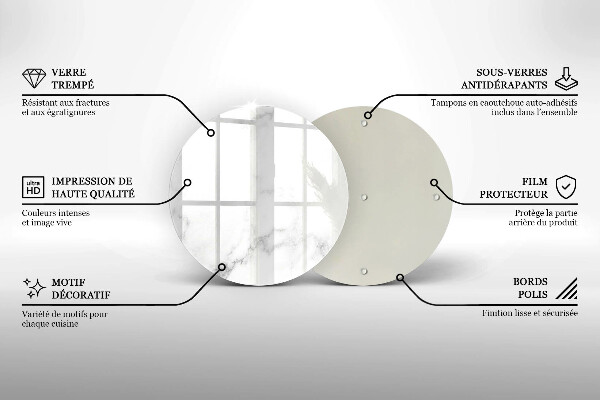 Kuchynská doska veľká zo skla Moderný mramor