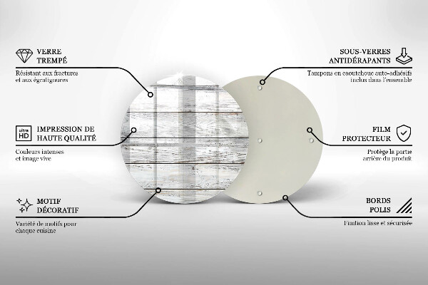 Kuchynská doska veľká zo skla Svetlé drevené dosky