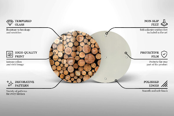 Kuchynská doska veľká zo skla Kmene stromov