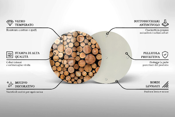 Kuchynská doska veľká zo skla Kmene stromov