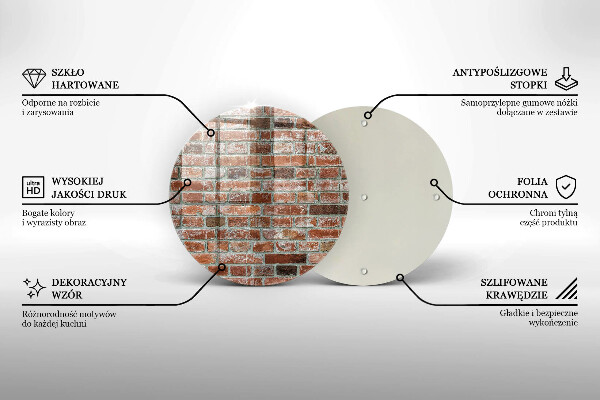 Kuchynská doska veľká zo skla Stará tehlová stena