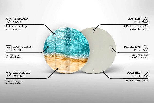 Kuchynská doska veľká zo skla Plážové pobrežie a more