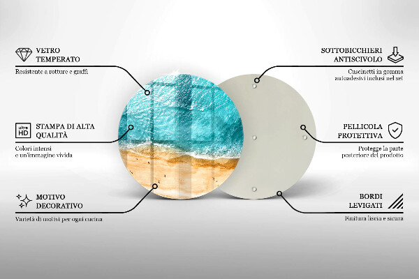 Kuchynská doska veľká zo skla Plážové pobrežie a more