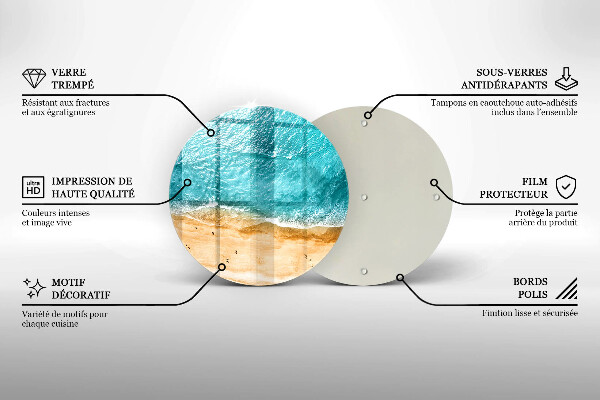 Kuchynská doska veľká zo skla Plážové pobrežie a more