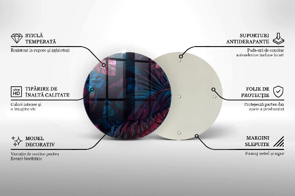 Kuchynská doska veľká zo skla Temná džungľa