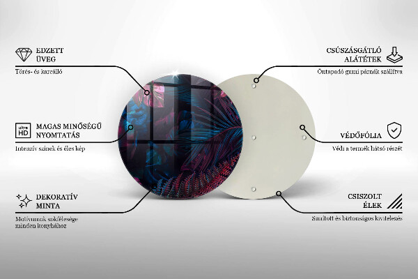 Kuchynská doska veľká zo skla Temná džungľa