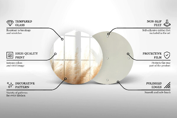 Kuchynská doska veľká zo skla Pampasová tráva