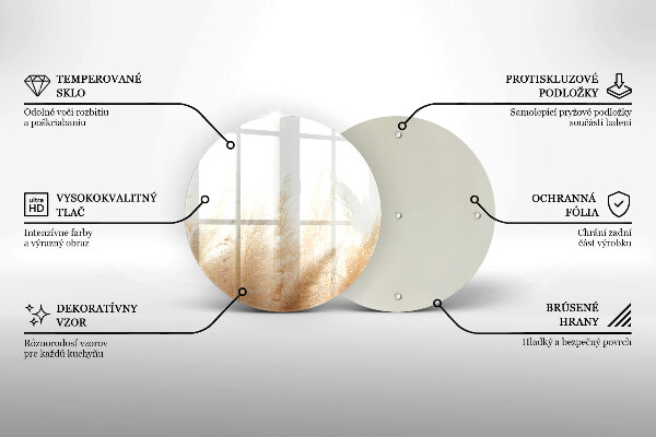 Kuchynská doska veľká zo skla Pampasová tráva