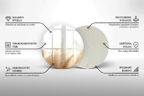Kuchynská doska veľká zo skla Pampasová tráva