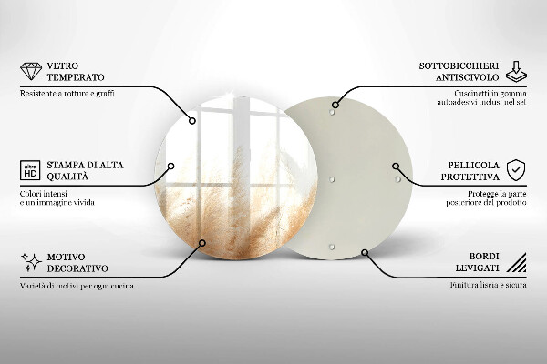 Kuchynská doska veľká zo skla Pampasová tráva