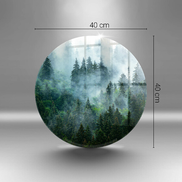 Kuchynská doska veľká zo skla Les v hmle