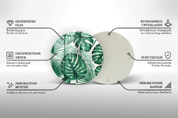 Kuchynská doska veľká zo skla Monstera odchádza
