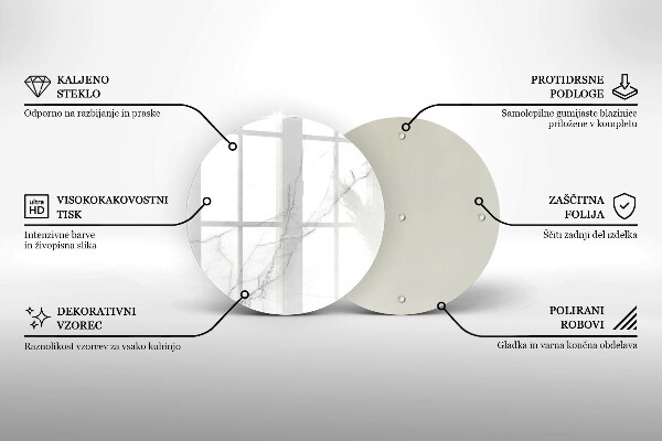 Kuchynská doska veľká zo skla Jemný biely mramor