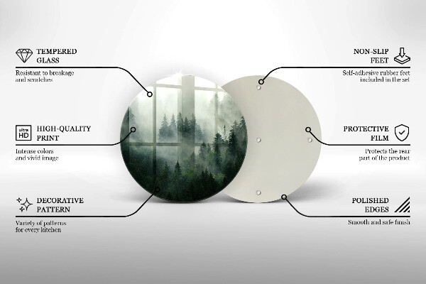 Kuchynská doska zo skla Hmlistá lesná krajina