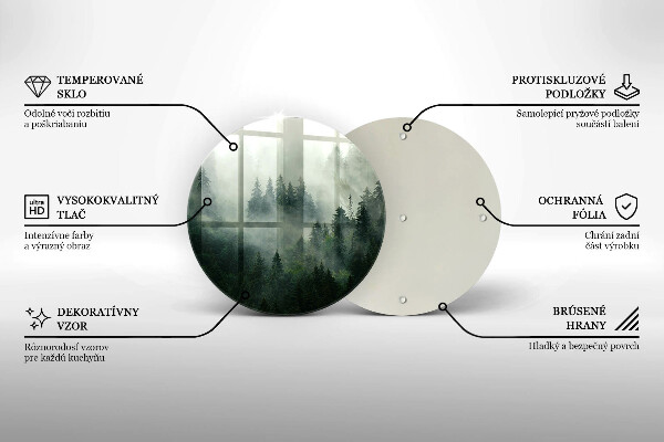 Kuchynská doska zo skla Hmlistá lesná krajina
