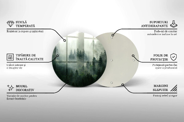 Kuchynská doska zo skla Hmlistá lesná krajina