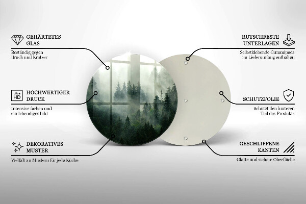Kuchynská doska zo skla Hmlistá lesná krajina