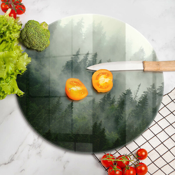 Kuchynská doska zo skla Hmlistá lesná krajina