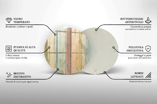 Kuchynská doska zo skla Farebné vintage dosky