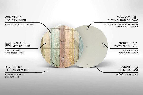 Kuchynská doska zo skla Farebné vintage dosky