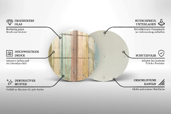 Kuchynská doska zo skla Farebné vintage dosky
