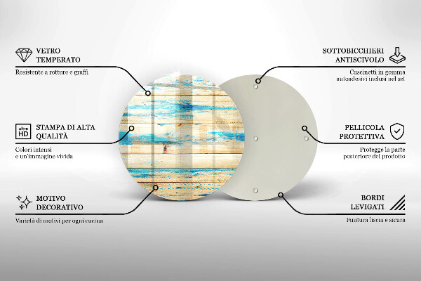 Kuchynská doska zo skla Retro drevené dosky