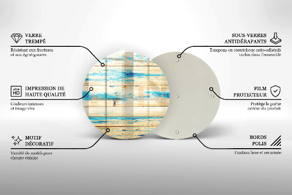 Kuchynská doska zo skla Retro drevené dosky