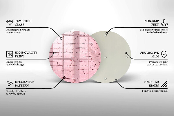 Kuchynská doska zo skla Pastelová tehlová stena