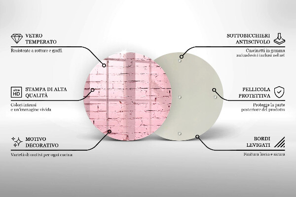 Kuchynská doska zo skla Pastelová tehlová stena