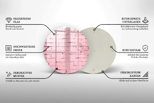 Kuchynská doska zo skla Pastelová tehlová stena