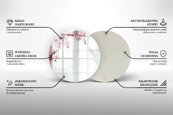 Kuchynská doska zo skla Kvety na doskách