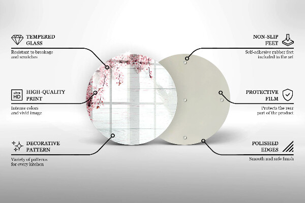 Kuchynská doska zo skla Kvety na doskách