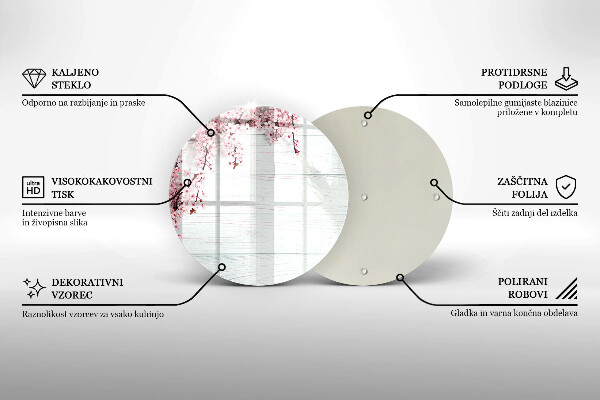 Kuchynská doska zo skla Kvety na doskách
