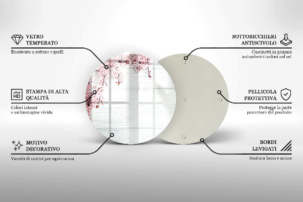 Kuchynská doska zo skla Kvety na doskách