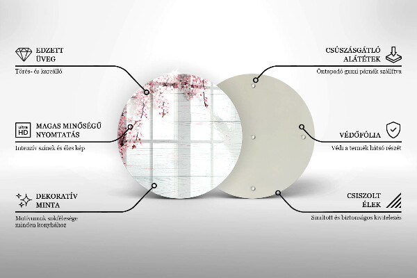 Kuchynská doska zo skla Kvety na doskách