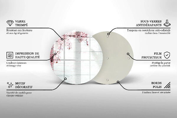 Kuchynská doska zo skla Kvety na doskách