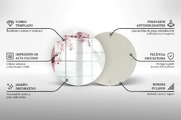 Kuchynská doska zo skla Kvety na doskách