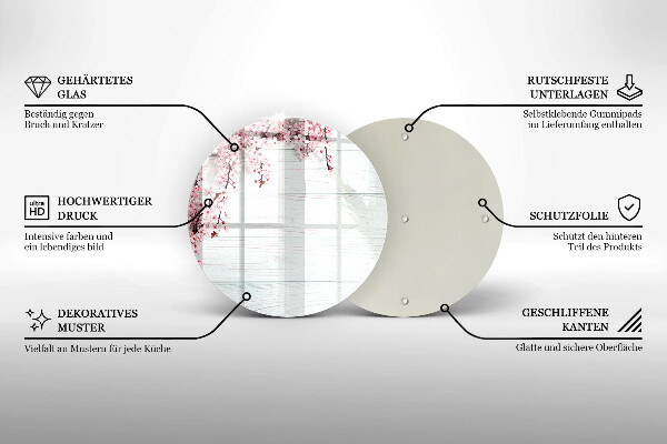Kuchynská doska zo skla Kvety na doskách