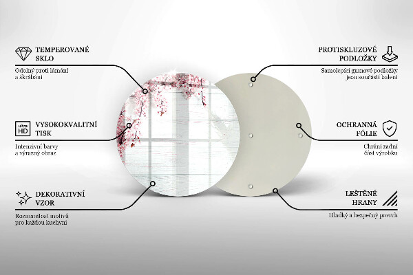 Kuchynská doska zo skla Kvety na doskách