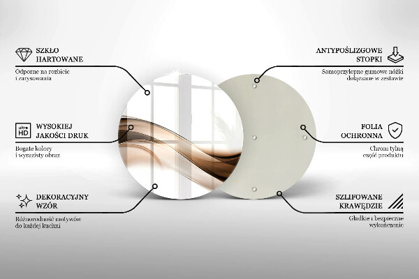 Kuchynská doska zo skla Abstraktné hnedé čiary