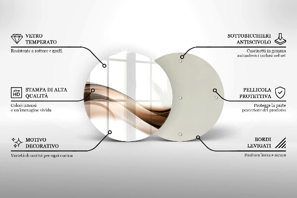 Kuchynská doska zo skla Abstraktné hnedé čiary