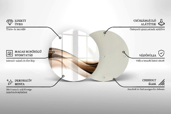 Kuchynská doska zo skla Abstraktné hnedé čiary