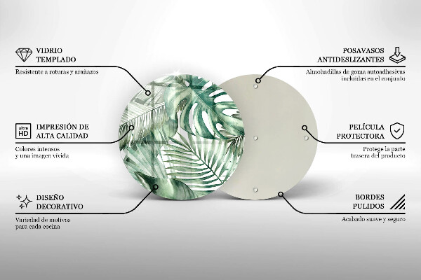 Kuchynská doska veľká zo skla Maľované listy