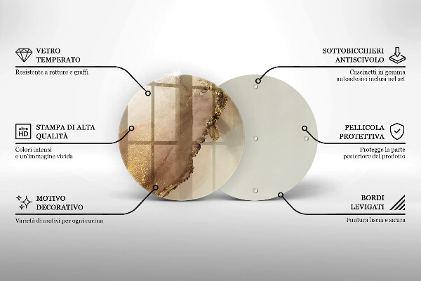 Kuchynská doska veľká zo skla Zlatá abstrakcia