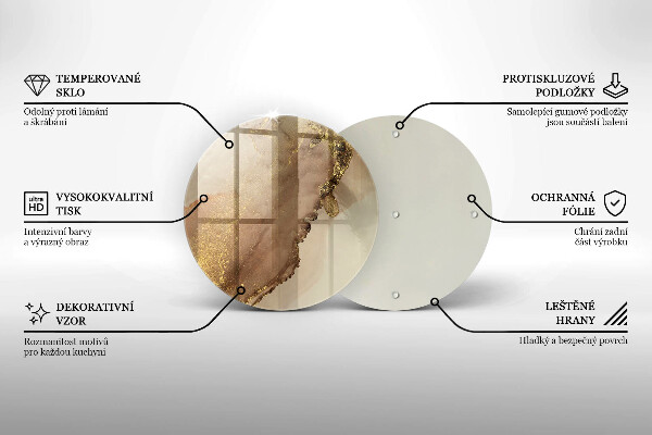 Kuchynská doska veľká zo skla Zlatá abstrakcia