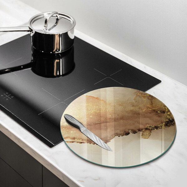 Kuchynská doska veľká zo skla Zlatá abstrakcia