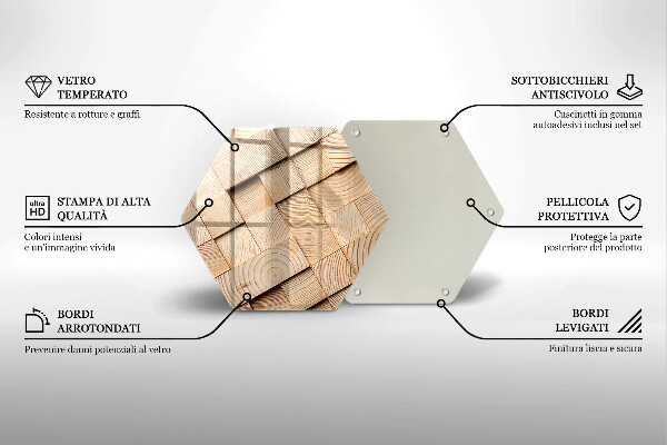 Kuchynská doska zo skla Drevené štvorce