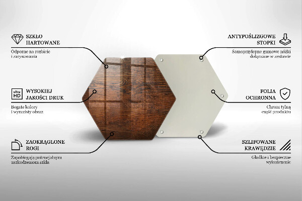 Kuchynská doska zo skla Doska z tmavého dreva